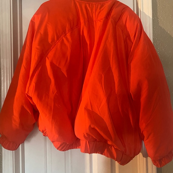 Neon Orange Puffer Jacket - Picture 2 of 6